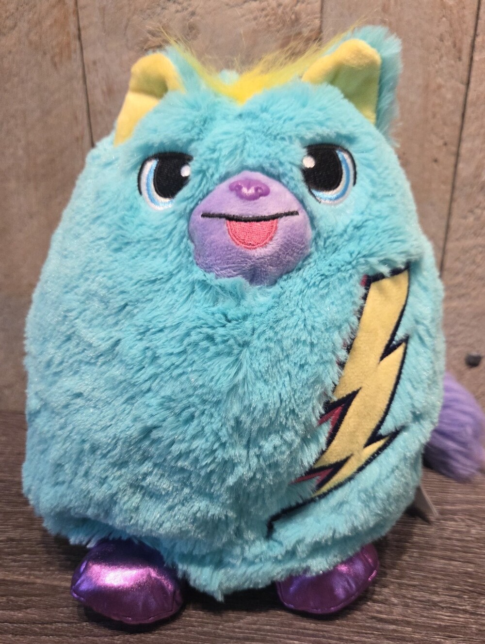 Basic Fun Misfittens Bolt Plush Stuffed Animal Teal Blue Lightning Kitty Cat 9"
